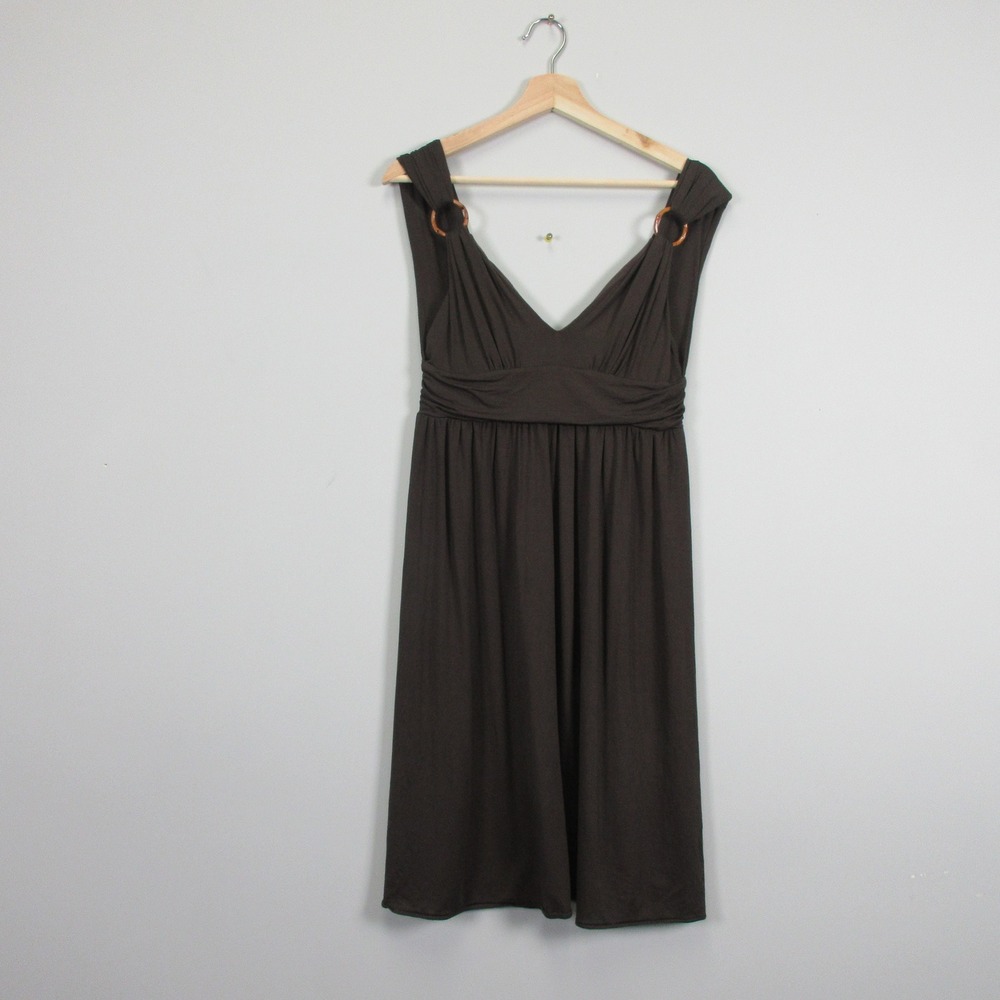 Victoria's Secret Bra Tops Mini Dress S Brown Y2K Sleeveless Build in Bra 288